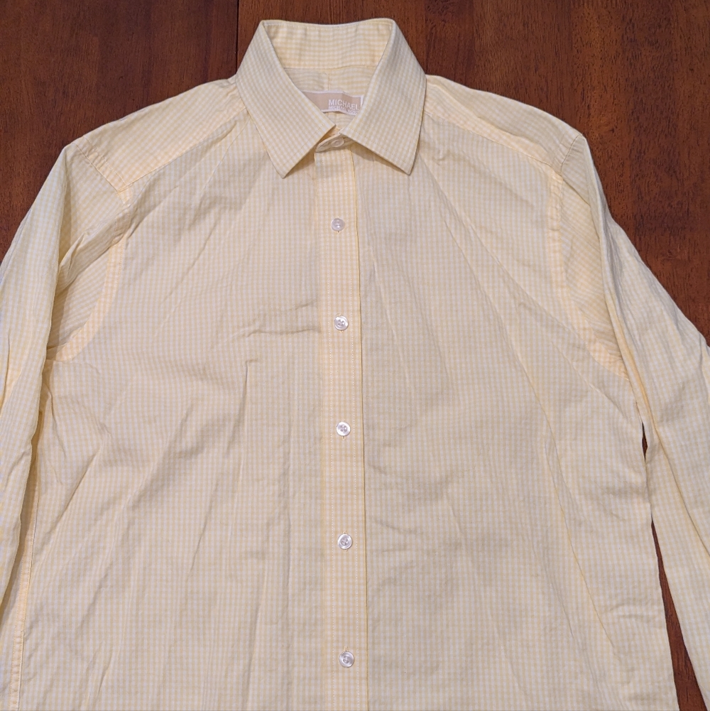 Michael Kors Light Yellow Checkered Shirt